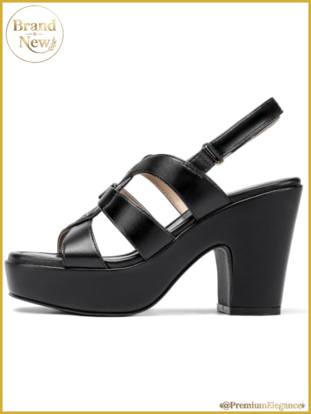 Women's Chunky Platform High Heels 4 Inch Block Heeled Open Toe Sandals